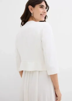bonprix Bekleidung·Blazer|Umstandsmode^Kurzer Umstandsblazer aus Satin wollweiß