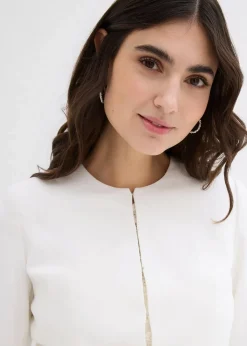 bonprix Bekleidung·Blazer|Umstandsmode^Kurzer Umstandsblazer aus Satin wollweiß