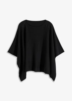bonprix Ponchos|Schuhe & Accessoires In Spezialgrößen·Tücher & Ponchos^kurzer Wollponcho schwarz