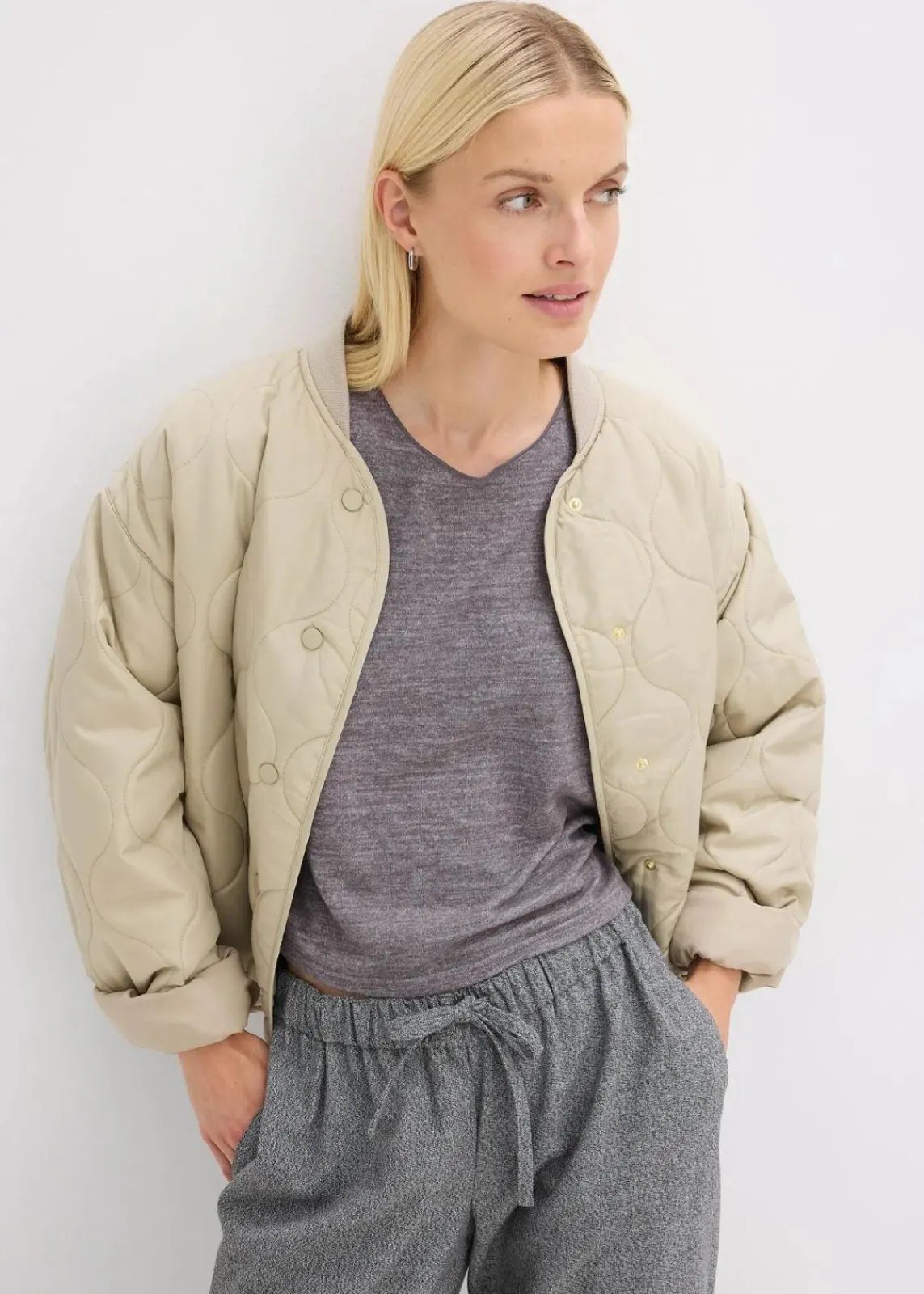 bonprix Shirts & Tops|Zweiteiler & Sets^Kurzes Boxy-Shirt schiefergrau meliert