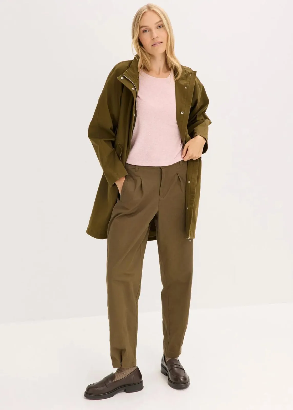 bonprix Zweiteiler & Sets|Shirts & Tops^Kurzes Boxy-Shirt aschrosa meliert