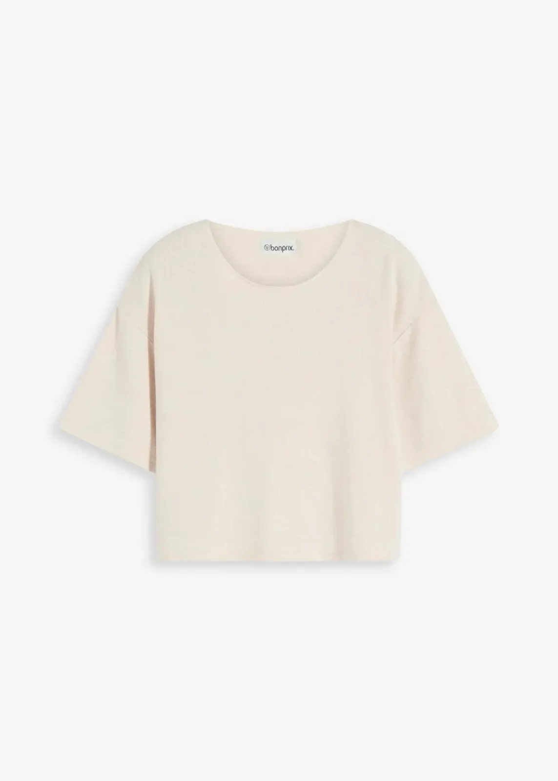 bonprix Shirts & Tops|Zweiteiler & Sets^Kurzes Boxy-Shirt kieselbeige meliert