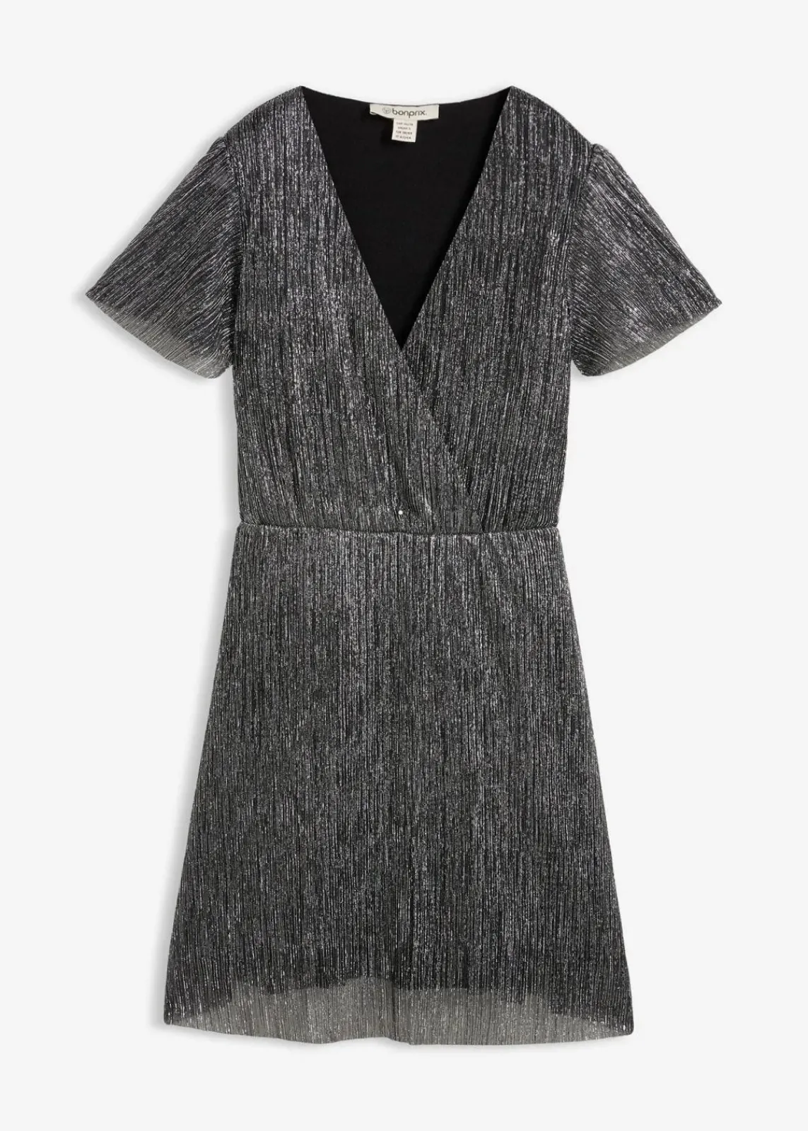 bonprix Kleider^Kurzes Glitzerkleid silber