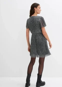 bonprix Kleider^Kurzes Glitzerkleid silber