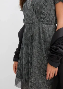 bonprix Kleider^Kurzes Glitzerkleid silber