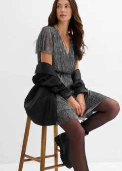 bonprix Kleider^Kurzes Glitzerkleid silber