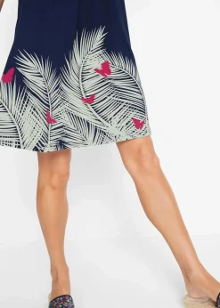 bonprix Kleider^Kurzes Jerseykleid ohne Arm dunkelblau floral