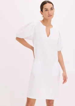 bonprix Bekleidung·Pullover & Strickjacken|Kleider^Kurzes Kleid aus Musselin weiß
