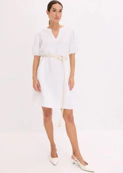 bonprix Bekleidung·Pullover & Strickjacken|Kleider^Kurzes Kleid aus Musselin weiß