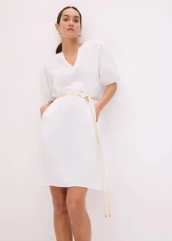 bonprix Bekleidung·Pullover & Strickjacken|Kleider^Kurzes Kleid aus Musselin weiß