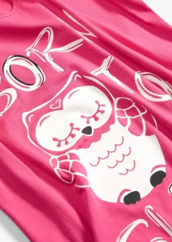 bonprix Wäsche·Nachtwäsche|Nachtwäsche^Kurzes Nachthemd aus reiner Baumwolle pinklady/eulendruck