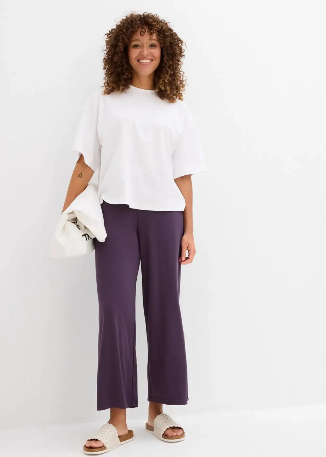 bonprix Shirts & Tops|Basics^Kurzes Oversize-Shirt aus reiner schwerer Bio-Baumwolle weiß
