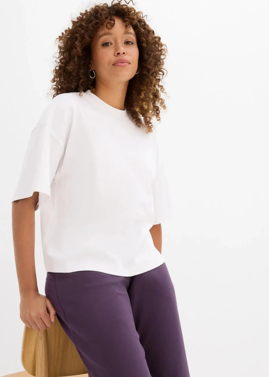 bonprix Shirts & Tops|Basics^Kurzes Oversize-Shirt aus reiner schwerer Bio-Baumwolle weiß