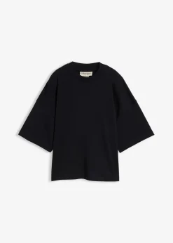 bonprix Bekleidung·Röcke|Nachhaltigere Materialien^Kurzes Oversize-Shirt aus reiner schwerer Bio-Baumwolle schwarz