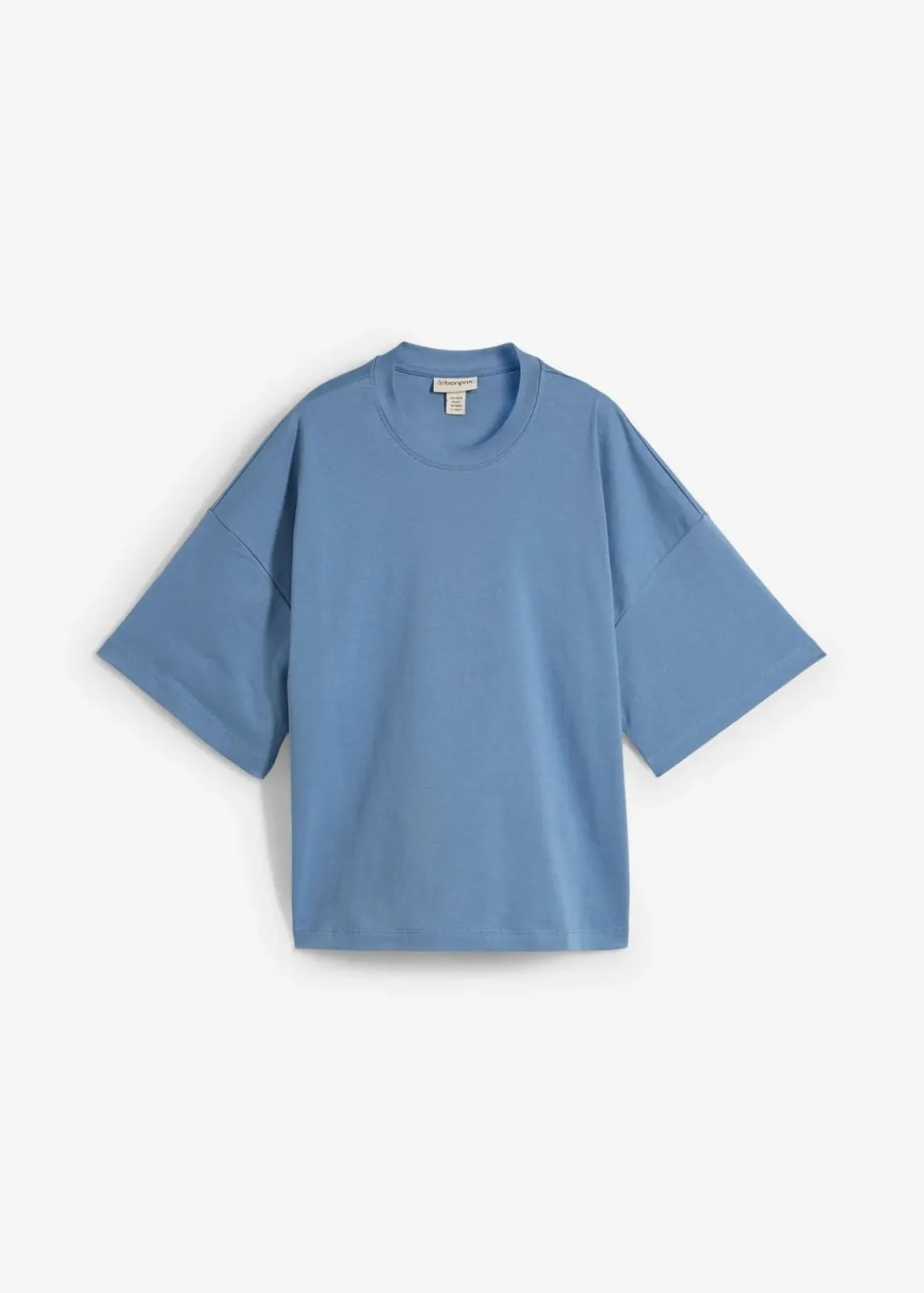 bonprix Shirts & Tops|Basics^Kurzes Oversize-Shirt aus reiner schwerer Bio-Baumwolle wellenblau