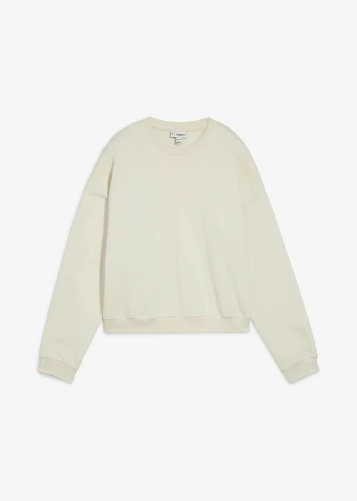 bonprix Bekleidung·Röcke|Bekleidung·Blusen & Tuniken^Kurzes Oversize-Sweatshirt aus reiner Bio-Baumwolle silbergrün