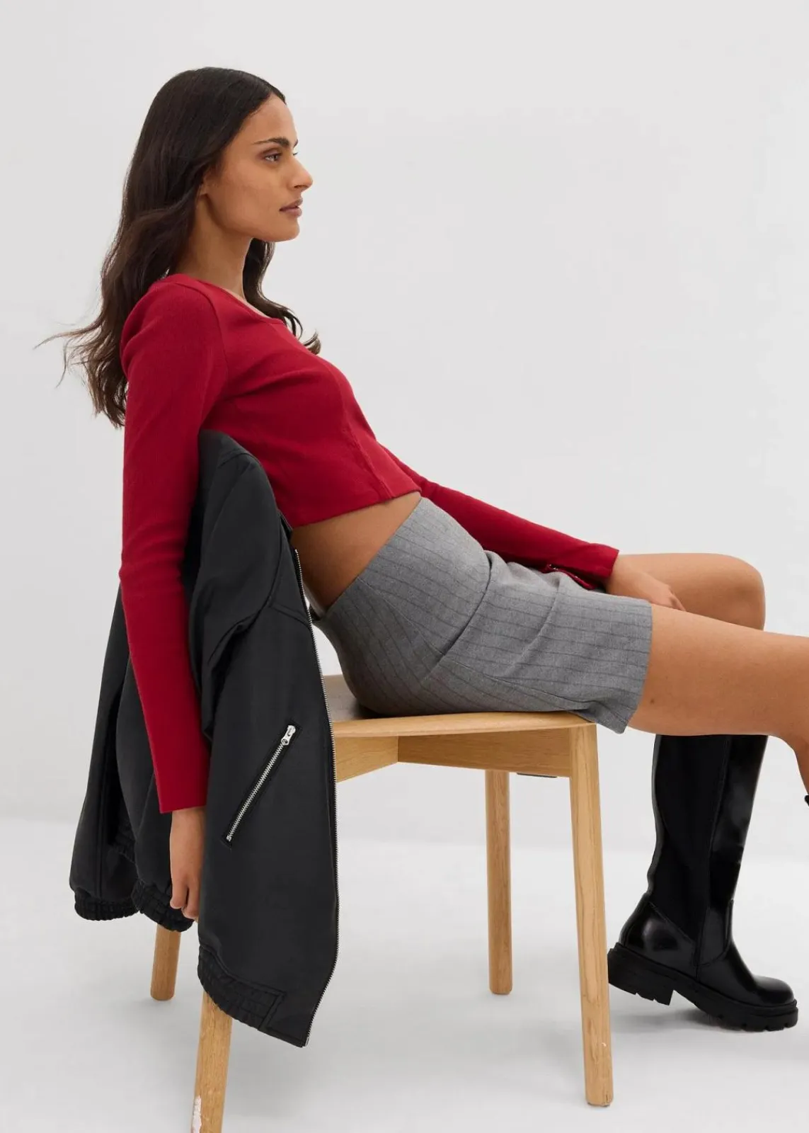 bonprix Shirts & Tops^Kurzes Rippshirt abendrot