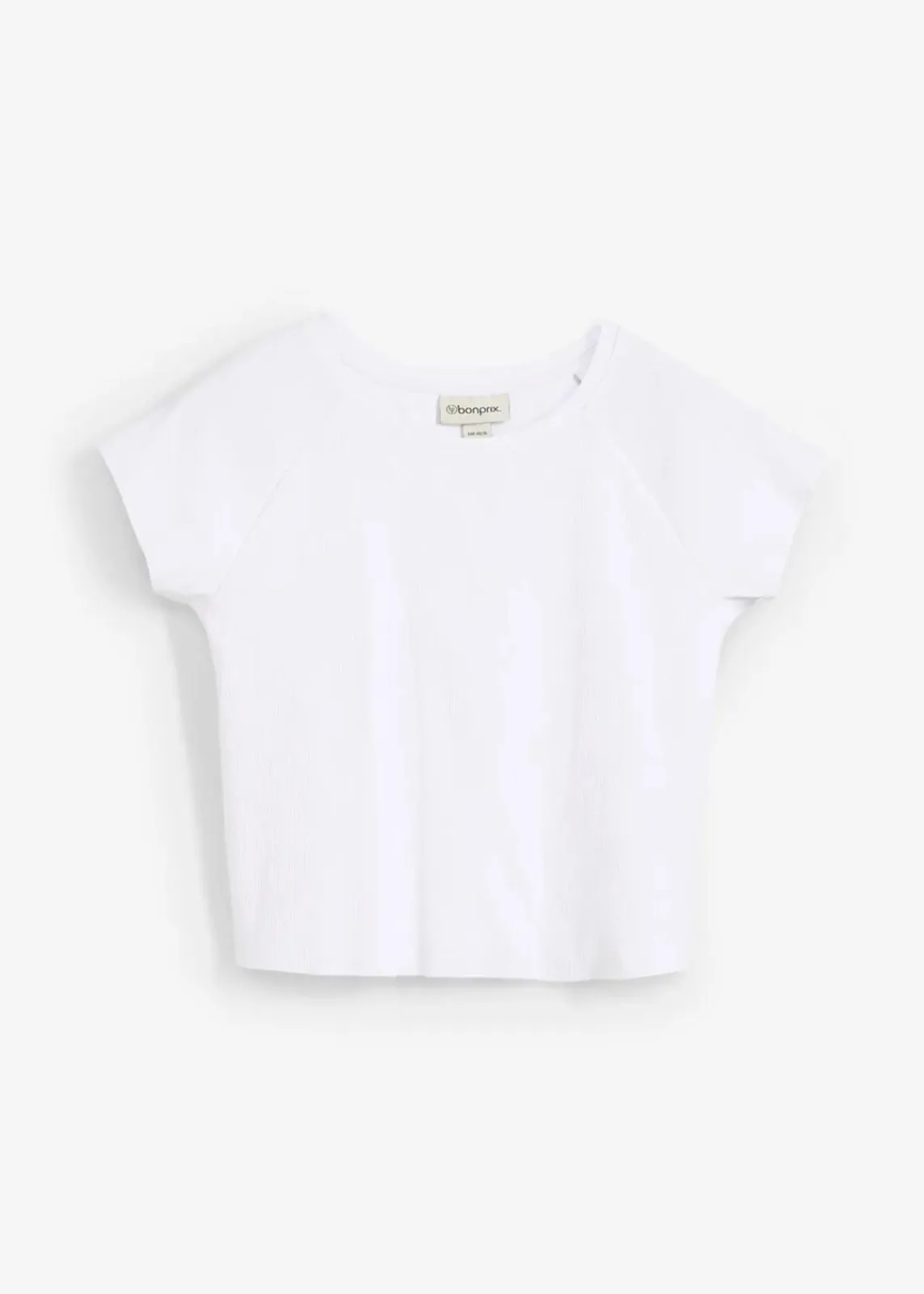 bonprix Shirts & Tops|Nachhaltigere Materialien^Kurzes Rippshirt weiß