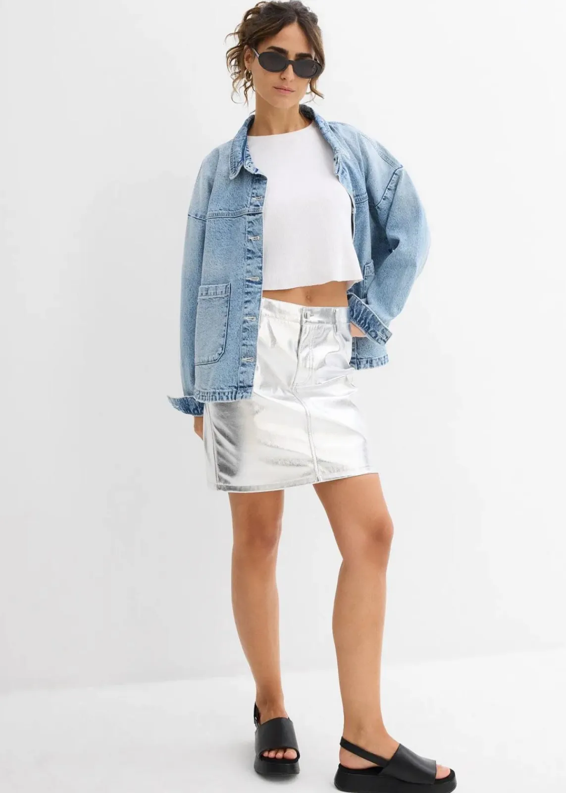 bonprix Shirts & Tops|Nachhaltigere Materialien^Kurzes Rippshirt weiß