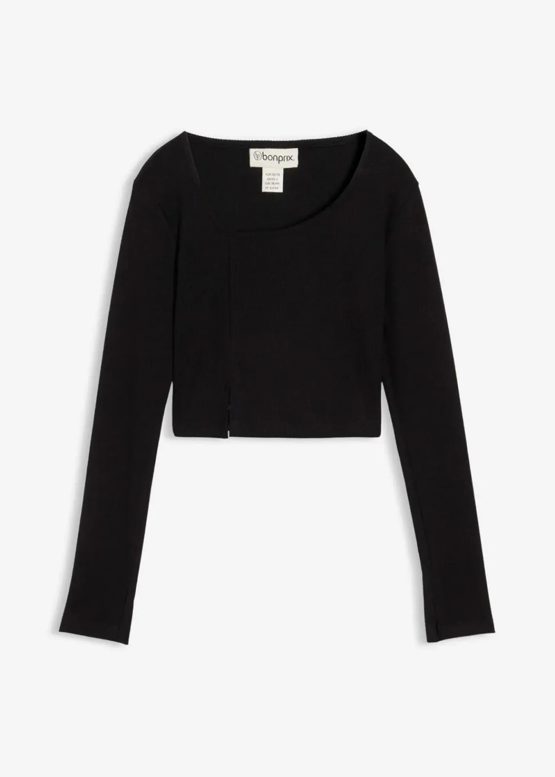 bonprix Shirts & Tops^Kurzes Rippshirt schwarz
