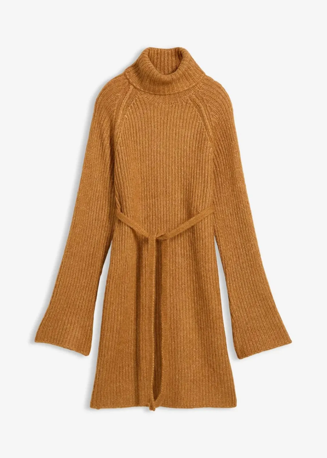 bonprix Bekleidung·Umstandsmode|Bekleidung·Pullover & Strickjacken^Kurzes Ripp-Strickkleid mit Rollkragen haselnuss