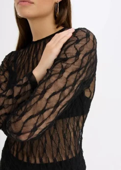 bonprix Bekleidung·Pullover & Strickjacken|Kleider^Kurzes Spitzenkleid schwarz