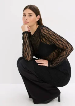 bonprix Bekleidung·Pullover & Strickjacken|Kleider^Kurzes Spitzenkleid schwarz