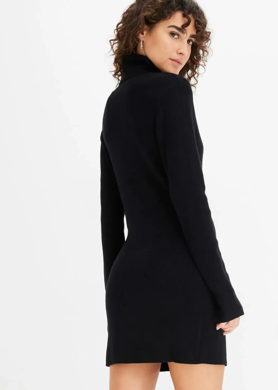 bonprix Bekleidung·Umstandsmode|Strickmode^Kurzes Strickkleid schwarz
