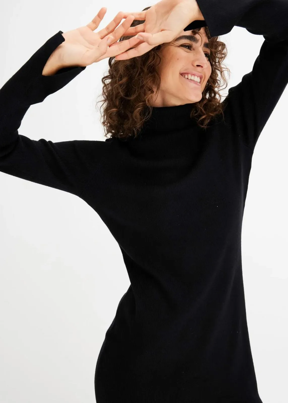 bonprix Bekleidung·Umstandsmode|Strickmode^Kurzes Strickkleid schwarz