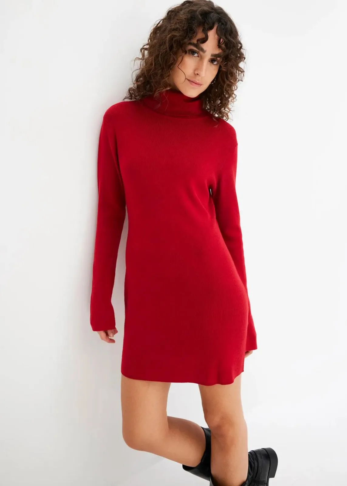 bonprix Bekleidung·Umstandsmode|Strickmode^Kurzes Strickkleid chillirot