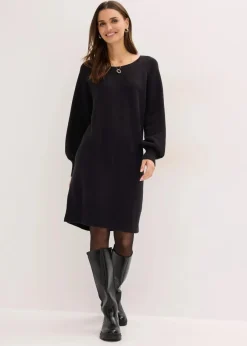 bonprix Bekleidung·Umstandsmode|Strickmode^Kurzes Strickkleid schwarz