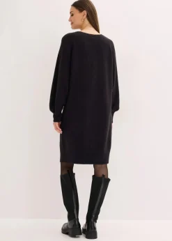 bonprix Bekleidung·Umstandsmode|Strickmode^Kurzes Strickkleid schwarz