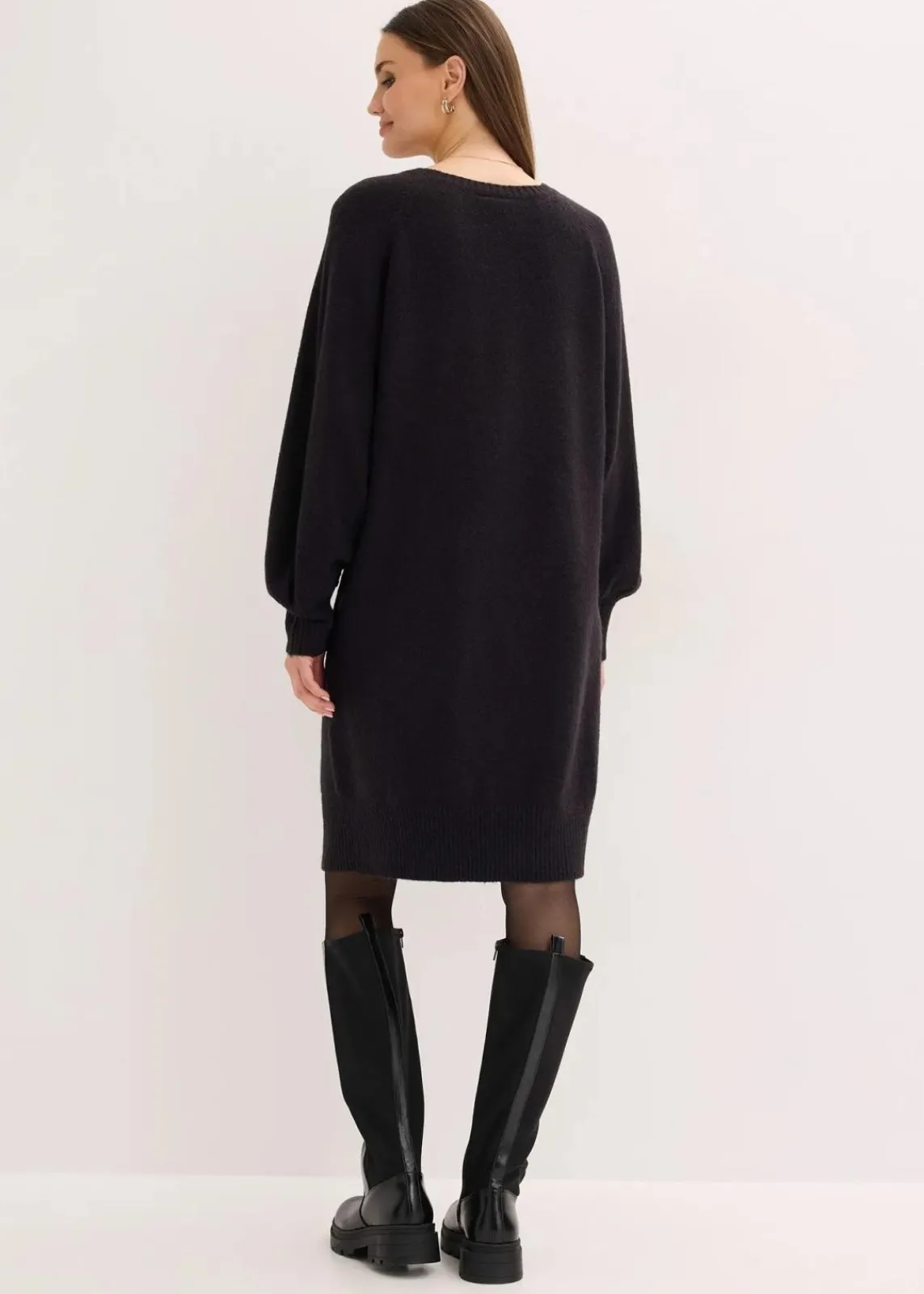 bonprix Bekleidung·Umstandsmode|Strickmode^Kurzes Strickkleid schwarz