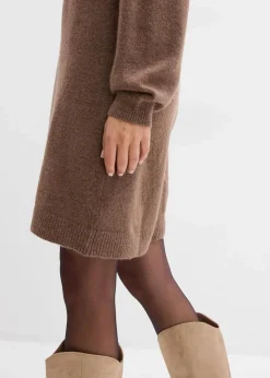 bonprix Strickmode|Kleider^Kurzes Strickkleid mit Knopfleiste lehmbraun