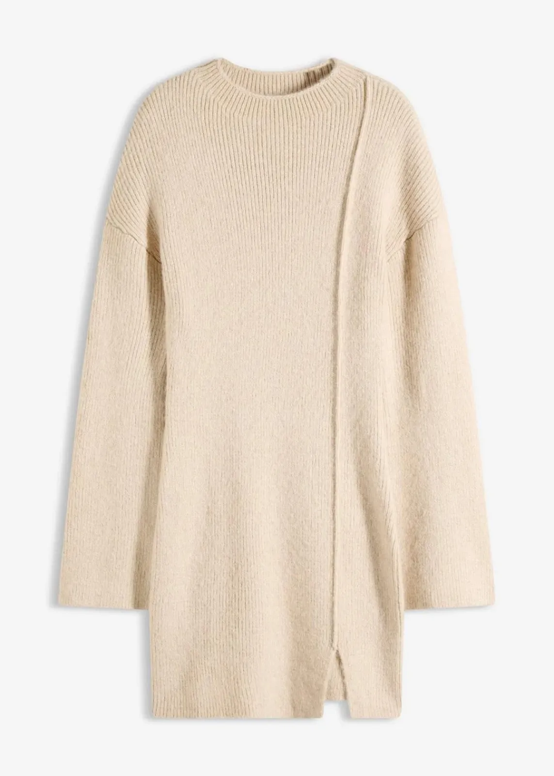 bonprix Bekleidung·Umstandsmode|Bekleidung·Pullover & Strickjacken^Kurzes Strickkleid mit Wollanteil kieselbeige