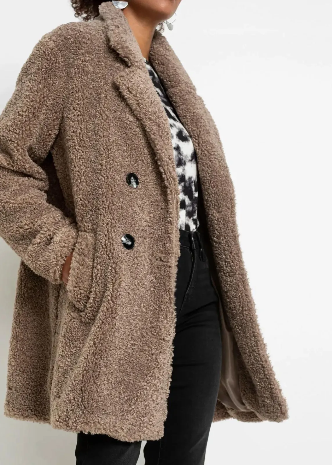 bonprix Jacken & Mäntel|Bekleidung·Hosen^Kurzmantel taupe