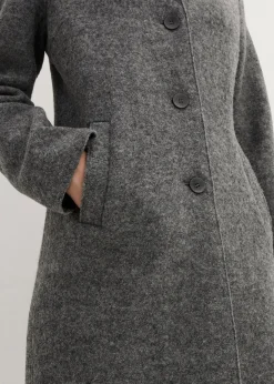bonprix Bekleidung·Hosen|Jacken & Mäntel^Kurzmantel aus Wolle mittelgrau meliert