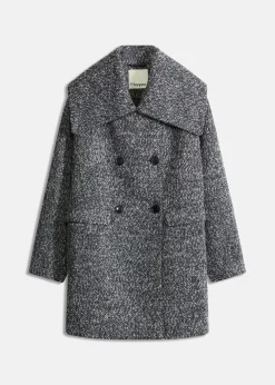 bonprix Bekleidung·Hosen|Jacken & Mäntel^Kurzmantel in melierter Wolloptik dunkelanthrazit meliert
