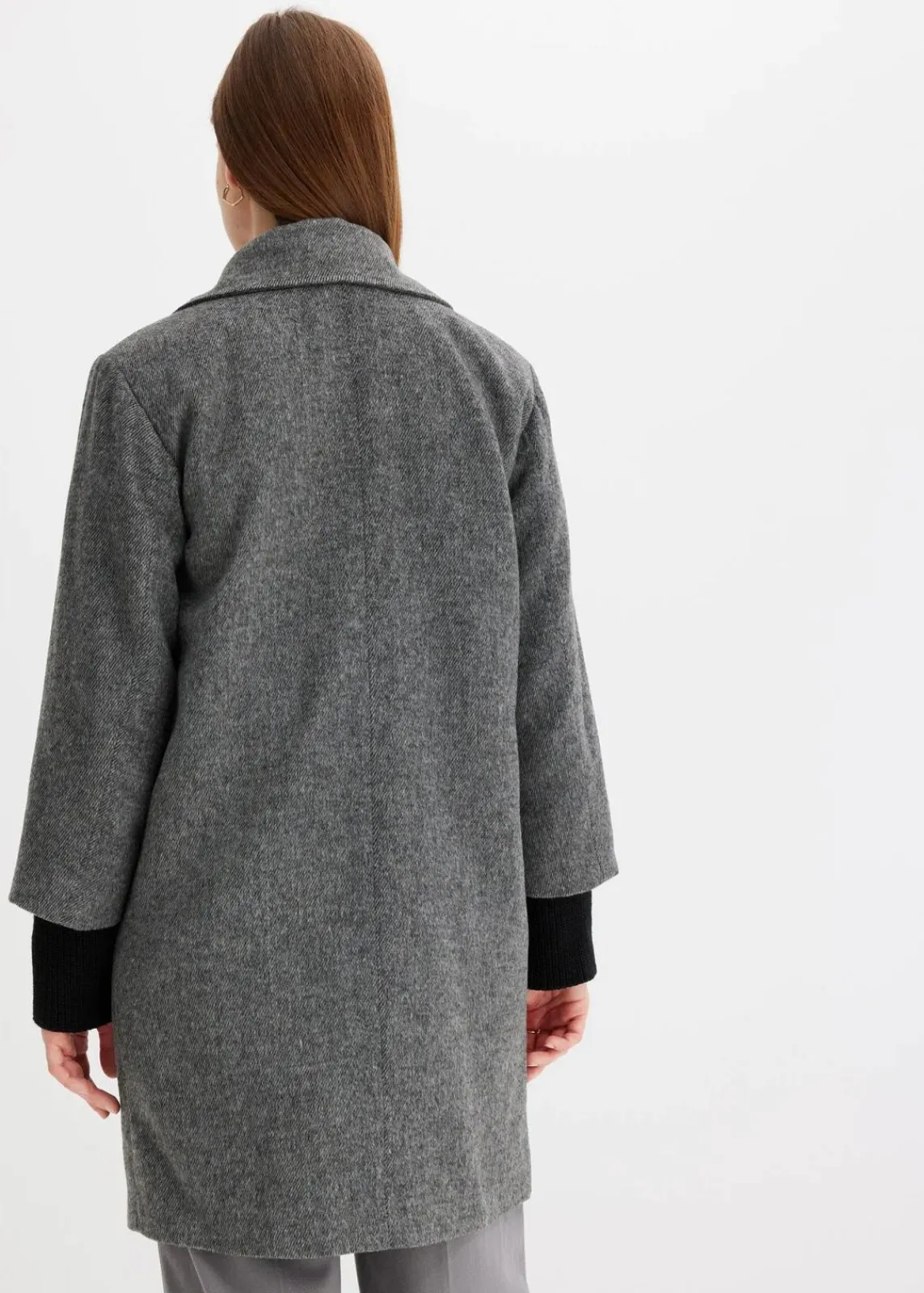 bonprix Bekleidung·Hosen|Jacken & Mäntel^Kurzmantel in Wolloptik schwarz meliert