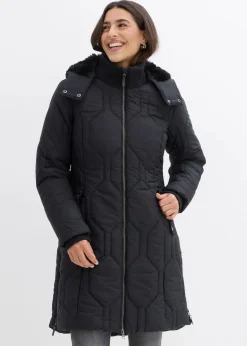bonprix Bekleidung·Hosen|Jacken & Mäntel^Kurzmantel mit Diamant- Steppung und seitlichen Zippern schwarz