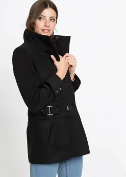 bonprix Kurzgrößen|Bekleidung·Hosen^Kurzmantel, Petite schwarz