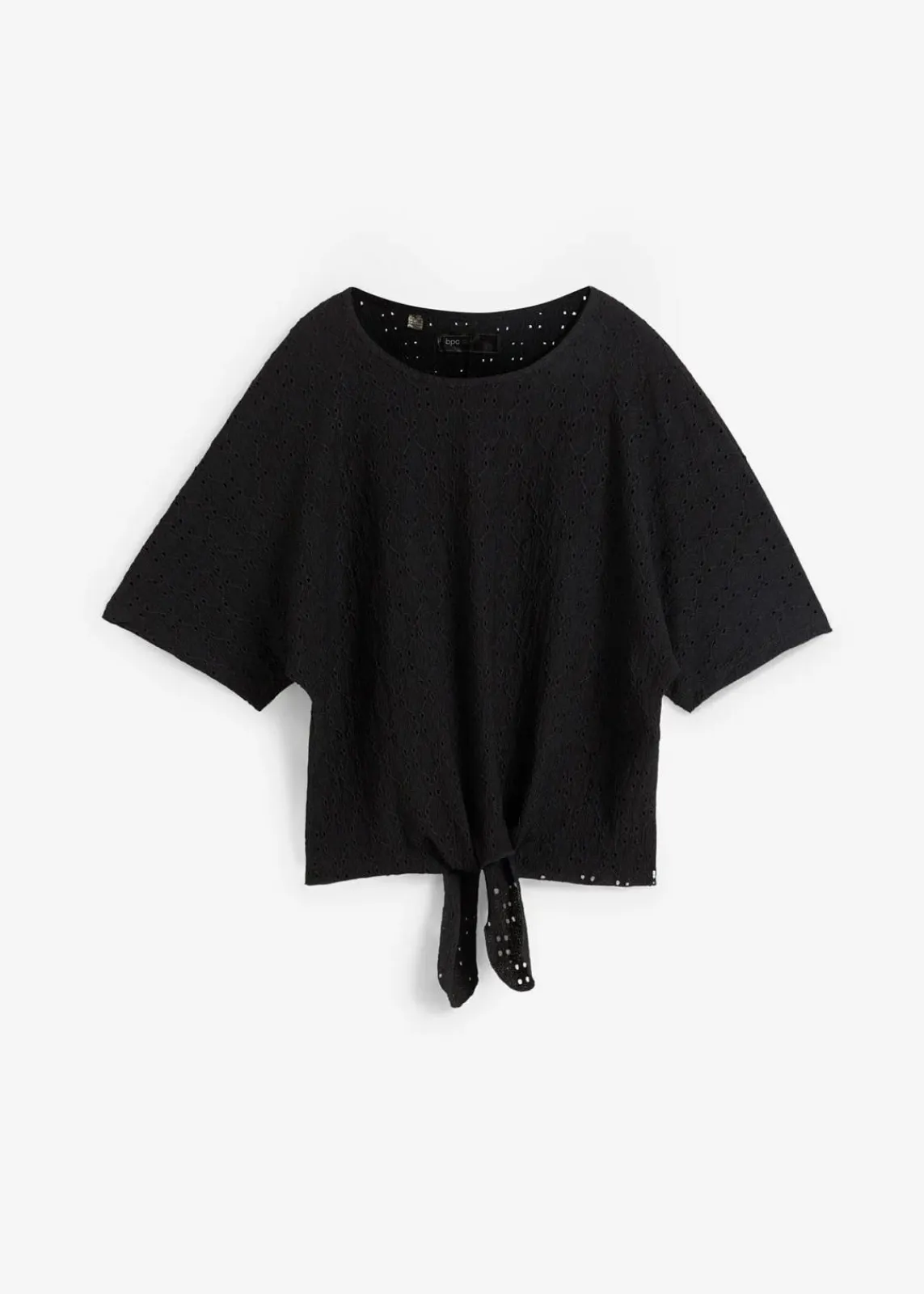 bonprix Shirts & Tops^Kurzshirt mit Lochstickerei schwarz