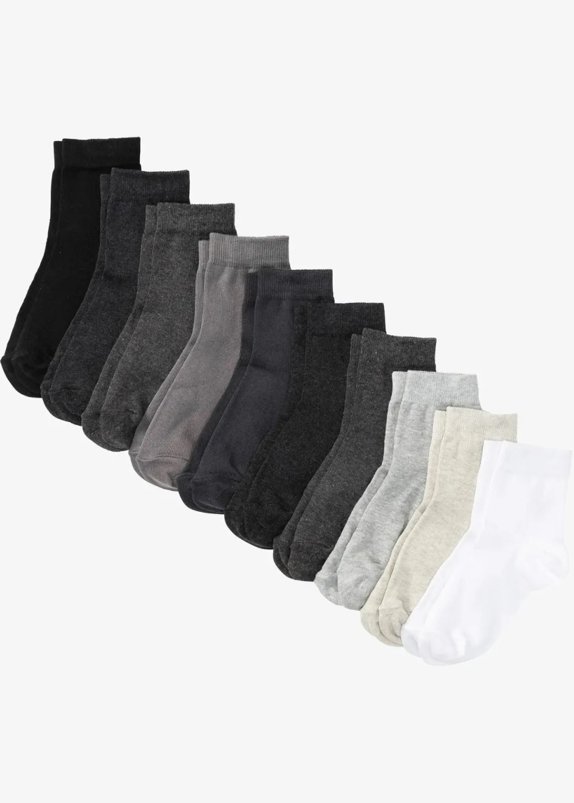 bonprix Socken & Strumpfhosen|Basics^Kurzsocken mit Bio-Baumwolle (10er Pack) grautöne