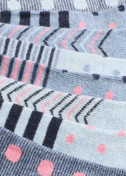 bonprix Nachhaltigere Materialien|Socken & Strumpfhosen^Kurzsocken mit Bio-Baumwolle (8er Pack) dunkelblau + rosa + hellblau meliert + blau meliert