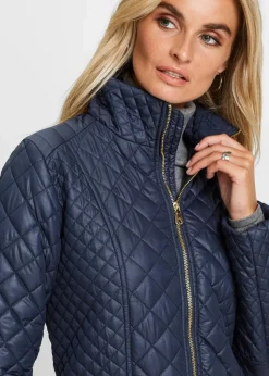 bonprix Jacken & Mäntel|Bekleidung·Hosen^Kurz-Steppmantel dunkelblau