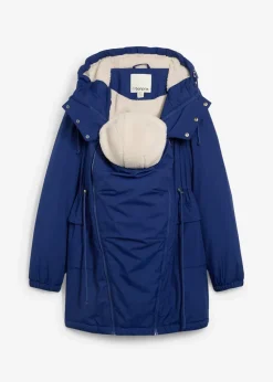 bonprix Umstandsmode|Bekleidung·Blazer^Kuschelig gefütterte Umstands-und Tragejacke tiefseeblau/steingrau/silber