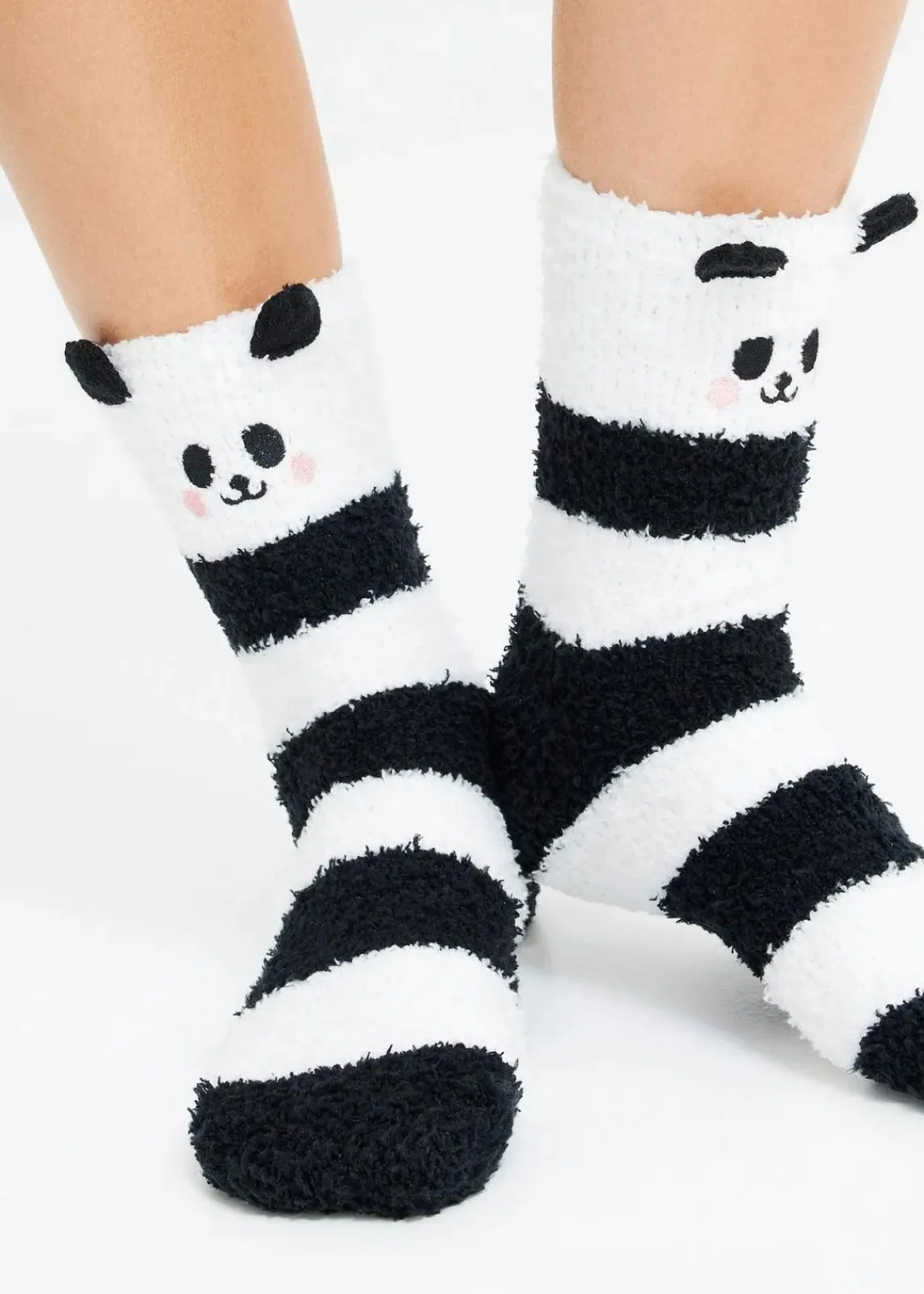 bonprix Mehrfachpacks|Mädchen·Strümpfe^Kuschelsocken (3er-Pack) schwarz gestreift + bunt gestreift