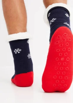 bonprix Socken & Strumpfhosen|Wäsche^Kuschelsocken mit Teddy Futter dunkelblau/wollweiß/erdbeere/abendrot/grau/schwarz