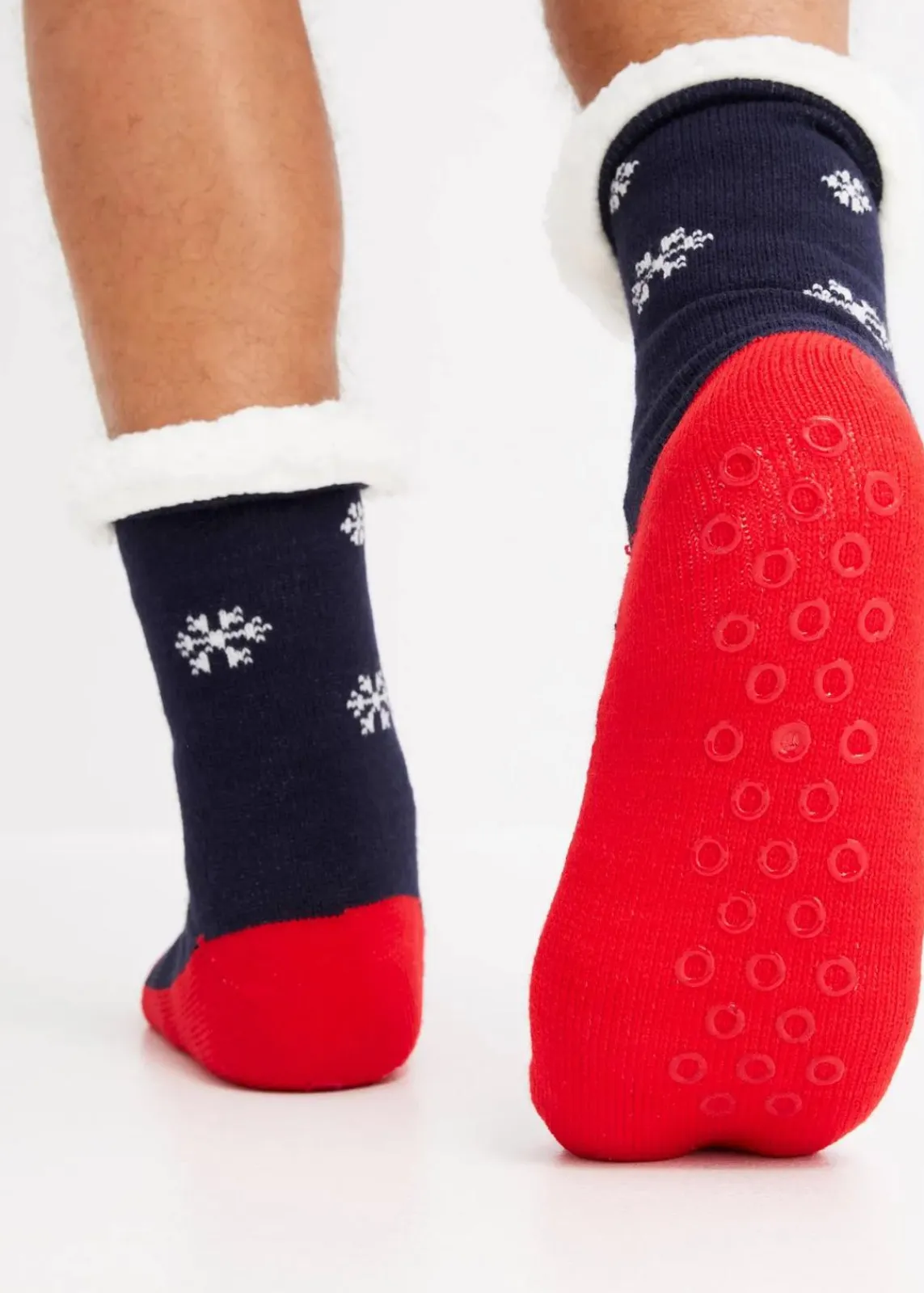bonprix Socken & Strumpfhosen|Wäsche^Kuschelsocken mit Teddy Futter dunkelblau/wollweiß/erdbeere/abendrot/grau/schwarz