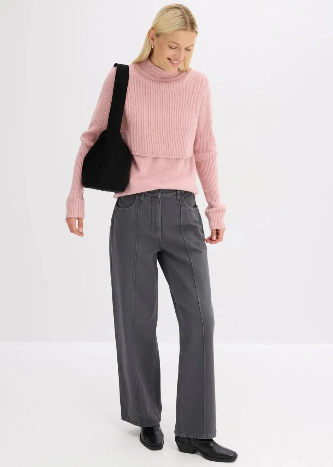 bonprix Bekleidung·Umstandsmode|Bekleidung·Jeans^Lagenpullover aschrosa/zartrosa